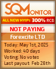 Forexcite LTD Project Status Button