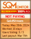 GoldStream HYIP Status Button
