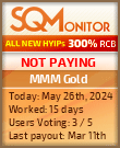 MMM Gold HYIP Status Button
