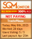 TradeMaax HYIP Status Button