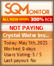 Crystal Water Invest HYIP Status Button