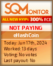 eHashCoin HYIP Status Button