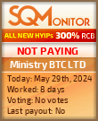 Ministry BTC LTD HYIP Status Button