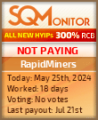 RapidMiners HYIP Status Button