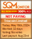 Triocoin Limited HYIP Status Button
