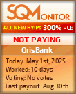 OrisBank HYIP Status Button