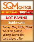 Spidercoin HYIP Status Button