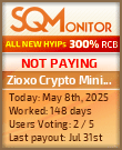 Zioxo Crypto Mining HYIP Status Button