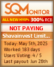 Shavainvest Limited HYIP Status Button