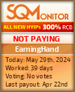 EarningHand HYIP Status Button