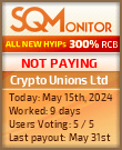 Crypto Unions Ltd HYIP Status Button