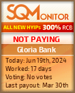 Gloria Bank HYIP Status Button