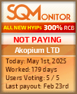 Akopium LTD Project Status Button