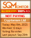 Cryptonium Ltd Project Status Button