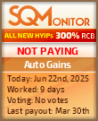 Auto Gains HYIP Status Button