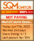 World Estate Development LTD HYIP Status Button