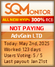 AdvGain LTD HYIP Status Button