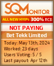 Bet Tekk Limited HYIP Status Button