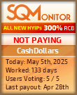 CashDollars HYIP Status Button