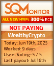 WealthyCrypto HYIP Status Button