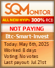 Btc-Smart-Invest HYIP Status Button