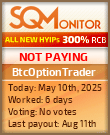 BtcOptionTrader HYIP Status Button