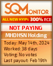 MHDHSN Holding HYIP Status Button
