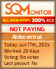 Aldocentral HYIP Status Button