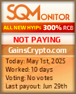 GainsCrypto.com Project Status Button