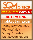 HighCybEarns.com HYIP Status Button