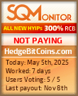 HedgeBitCoins.com HYIP Status Button