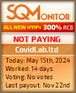 CovidLab.ltd HYIP Status Button