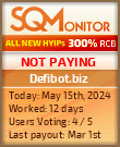 Defibot.biz HYIP Status Button
