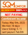 CoinSistent Income HYIP Status Button