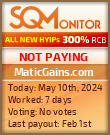 MaticGains.com HYIP Status Button