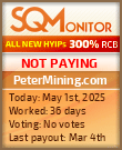 PeterMining.com Project Status Button