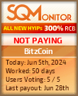 BitzCoin HYIP Status Button
