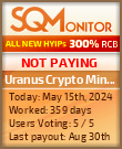 Uranus Crypto Mining Limited HYIP Status Button
