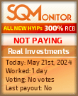 Real Investments HYIP Status Button