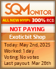 Exoticbit Shop HYIP Status Button