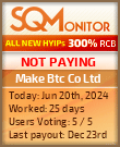 Make Btc Co Ltd HYIP Status Button