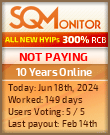 10 Years Online HYIP Status Button