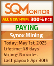 Synox Mining Project Status Button
