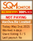 VonOva.Biz Limited HYIP Status Button