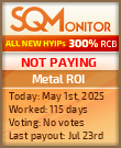 Metal ROI HYIP Status Button