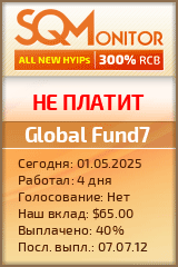 Кнопка Статуса для Инвест-Проекта Global Fund7