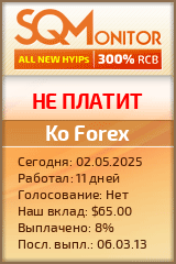 Кнопка Статуса для Инвест-Проекта Ko Forex