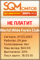 Кнопка Статуса для Хайпа World Wide Forex Club