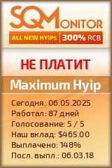 Кнопка Статуса для Инвест-Проекта Maximum Hyip
