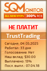 Кнопка Статуса для Инвест-Проекта TrustTrading